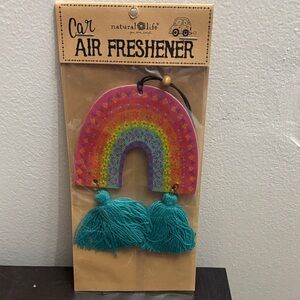 Natural Life Vibrant Rainbow Air Freshener with Teal Tassels